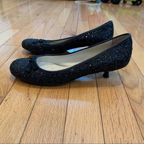Miu Miu Round Toe Sparkly Kitten Heel Shoes sz 38 - Picture 2 of 8